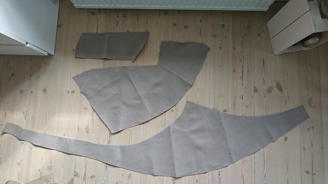 Sidebeklædning i gråt stof/filt (til 2CV UDEN bageste vindue)
