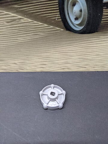 Plastik greb/håndhjul (grå) til ventilationsklap og lygteregulering