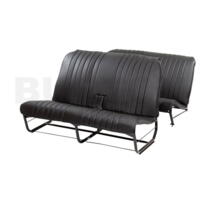 Sædebetræk i sort skai, komplet sæt til bænksæde for og bænksæde bag (uden sider, som originalt på 2CV Special)